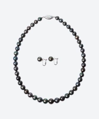 【SALE】三洋パール/サンヨウパール 黒蝶パールネックレス・イヤリングセット 鑑別書付 sanyo SV kuroP8―10 N/E ピアス・イヤリング【Web限定】【三越伊勢丹/公式】