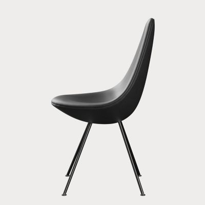 【受注商品】ドロップチェア　フルパディング　エッセンシャルレザー　ブラック　ブラックレッグ