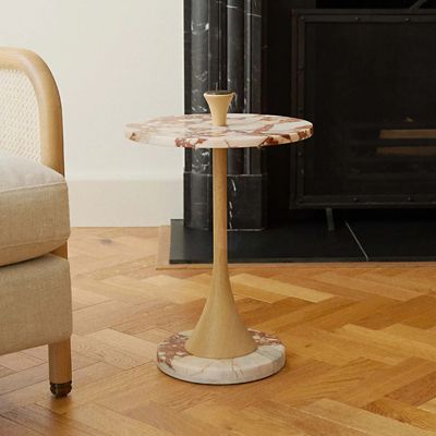受注商品】タミラ サイドテーブル オーク レッドマーブル | The Conran