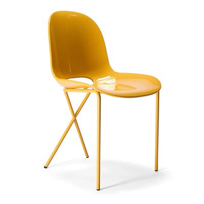 受注商品】クロスレッグサイドチェア グロス サフラン | The Conran