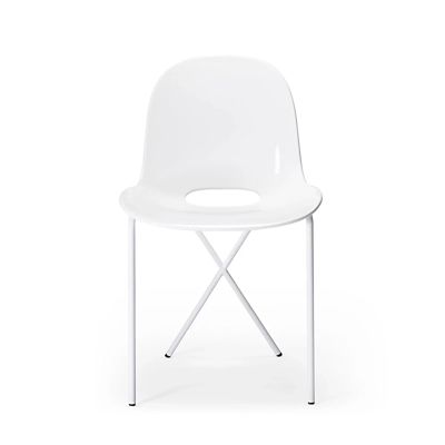 受注商品】クロスレッグサイドチェア グロス ホワイト | The Conran