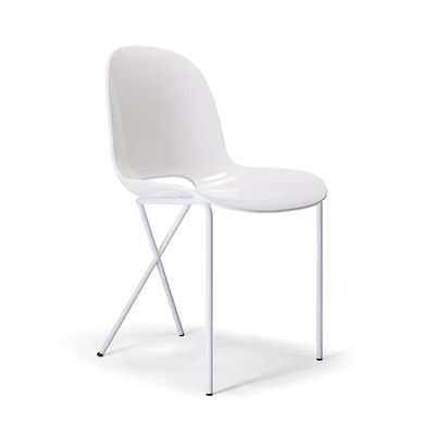 受注商品】クロスレッグサイドチェア グロス ホワイト | The Conran