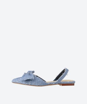 フラットシューズ　Ｐｏｉｎｔｅｄ　ｂｏｗ　ｓｌｉｎｇｂａｃｋ