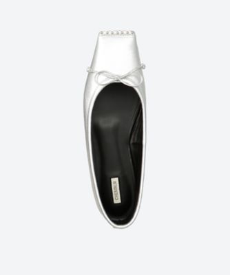【美品】チェンバー SQ FLAT STUDS BALLET シルバー 24cm フラットシューズ SQ FLAT STUDS BALLET