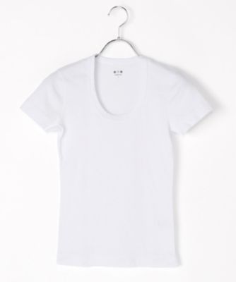 ＜THREE DOTS (Women)＞【Ｊｅｓｓｉｃａ】Ｕネック半袖Ｔシャツ（ＡＡ１Ｓ００４Ｙ）