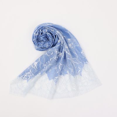 タグ付未使用品 新品【Le La Sa】高級 カシミヤシルクストール 青 日本製 タグ付未使用品 新品【Le La Sa】高級 カシミヤシルクストール