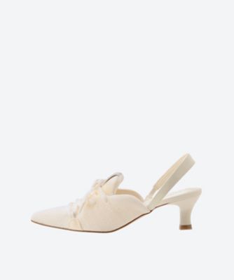 ＜MAISON MAVERICK PRESENTS (Women)＞Ｋｎｉｔ　Ｌａｃｅ―Ｕｐ　Ｓｎｅａｋｅｒ　Ｈｅｅｌｓ　ＭＳ２３２５－ＷＨＴ