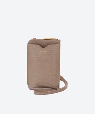 ＜VIOLAd’ORO (Women)＞クロコ型押レザー　スマートフォンポシェット　Ｖ－１４０１
