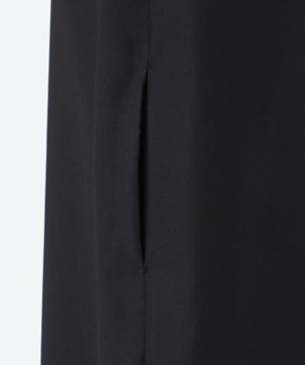 バックサテンジョーゼット　クルーネックロングワンピース