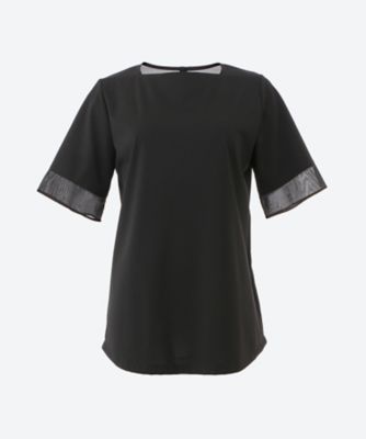 M・FIL/エムフィル シルケットポンチ　オーガンジー付Ｔシャツ