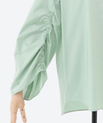 マイクロタフタストレッチ シャーリングスリーブブラウス | M・fil