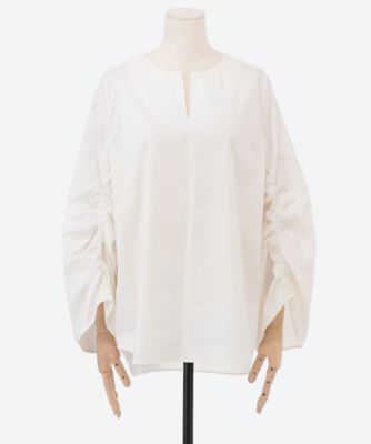 マイクロタフタストレッチ シャーリングスリーブブラウス | M・fil
