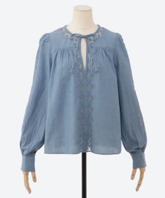 ＜ULLA JOHNSON (Women)＞ＫＡＤＹ　ＬＯＮＧ　ＳＬＥＥＶＥ　ＢＬＯＵＳＥ