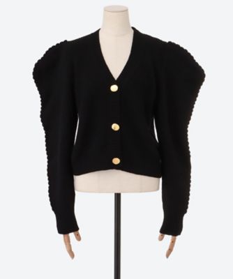 MOUJIC/ムジィーク ボリュームスリーブカーディガン 黒 トップス【三越伊勢丹/公式】