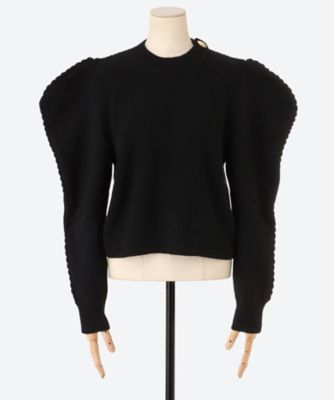 MOUJIC/ムジィーク ボリュームスリーブセーター 黒 トップス【三越伊勢丹/公式】