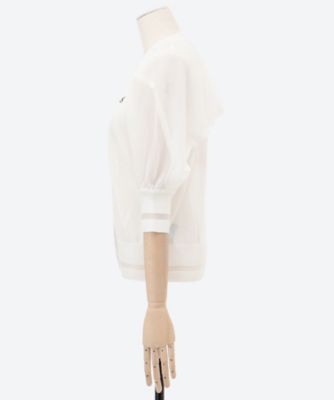 【美品】  SUPPORT SURFACE / サポートサーフェス | コットンブレンド シースルー プルオーバー トップス | 1 | ホワイト | レディース セ―タ― | support surface (Women)/サポートサーフェス | 三越伊勢丹
