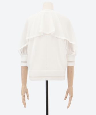 【美品】  SUPPORT SURFACE / サポートサーフェス | コットンブレンド シースルー プルオーバー トップス | 1 | ホワイト | レディース セ―タ― | support surface (Women)/サポートサーフェス | 三越伊勢丹