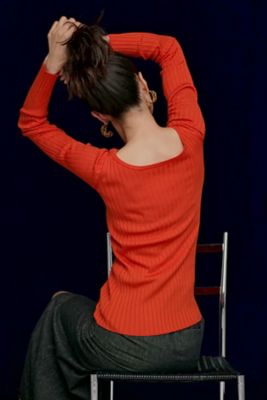 Ｌｏｎｇ－Ｓｌｅｅｖｅ　Ｗｉｄｅ　Ｒｉｂ　Ｔｏｐ