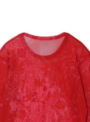 【三越伊勢丹限定】チュールフラワープリントロングスリーブカットソー