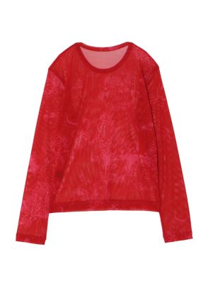 【三越伊勢丹限定】チュールフラワープリントロングスリーブカットソー