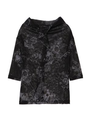 ＜Y’s (Women)＞【三越伊勢丹限定】チュールフラワープリントオフネックカットソー