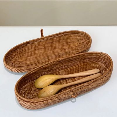 【アンドユウおまとめ】フタ付き楕円カトラリーケース