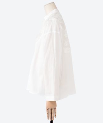 美品*Cotton House Aya *縮絨ウール 刺繍ブラウス*マロニエ*M COTTON HOUSE AYA】オリジナルエンブロイダリー