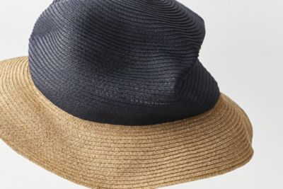 ＜mature ha. (Women)＞帽子　ＢＯＸＥＤ　ＨＡＴ　６．５ｃｍブリム　２トーンカラー