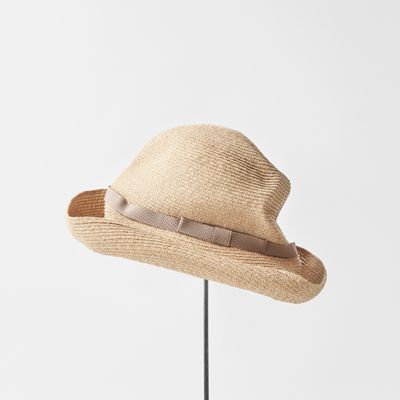 ＜mature ha. (Women)＞帽子　ＢＯＸＥＤ　ＨＡＴ　ラフィア　１１ｃｍ　ブリムハット