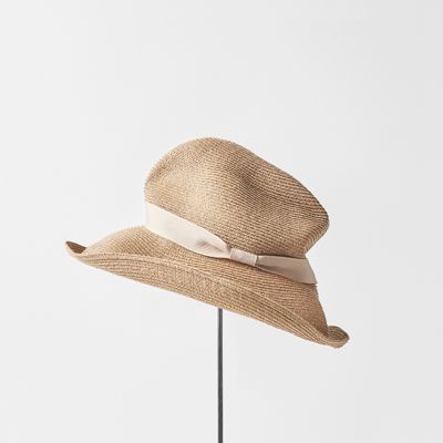 ＜mature ha. (Women)＞帽子　ＢＯＸＥＤ　ＨＡＴ　アバカ　９ｃｍ　ブリムハット