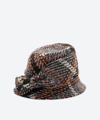 ＜misaharada london (Women)＞ＭＩＬＡＮツイードチェックバケットハット