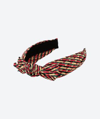 ＜JENNIFER OUELLETTE (Women)＞Ｒａｆｆｉａ　Ｈｅａｄｂａｎｄ　Ｔｒｉｍｍｅｄ　ｗｉｔｈ　Ｃｅｎｔｅｒ　Ｆｒａｙｅｄ　Ｅｄｇｅｓ　Ｂｏｗ