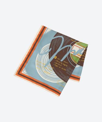新品未使用　manipuri シルクスカーフ　レコード　新作 manipuri】65×65正方形 レコード シルクスカーフ｜アンタイトル