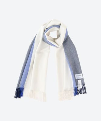 THE INOUE BROTHERS.(Women)/ザ イノウエブラザーズ Brushed Scole Stripe TIB―ALAC2013ML Ecru/Navy スカーフ・ショール【三越伊勢丹/公式】