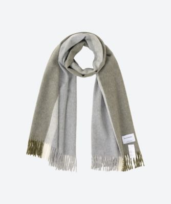 THE INOUE BROTHERS.(Women)/ザ イノウエブラザーズ Brushed Scole Stripe TIB―ALAC2013ML Grey/Khaki スカーフ・ショール【三越伊勢丹/公式】