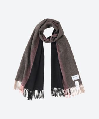 THE INOUE BROTHERS.(Women)/ザ イノウエブラザーズ Brushed Scole Stripe TIB―ALAC2013ML Black/Grei スカーフ・ショール【三越伊勢丹/公式】