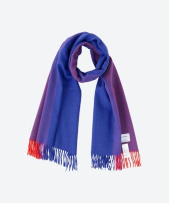 THE INOUE BROTHERS.(Women)/ザ イノウエブラザーズ Brushed Scole Stripe TIB―ALAC2013ML Blue/Red スカーフ・ショール【三越伊勢丹/公式】