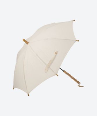 明月ツタエのヒガサ　ベージュ シンプル ショート日傘 麻無地 muji short | ツタエノヒガサ (Women