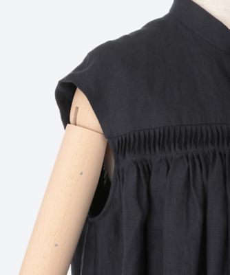 ブラウス　ＬＩＮＥＮ　ＰＩＮＴＵＣＫＥＤ　ＳＬＥＥＶＥＬＥＳＳ　ＳＨＩＲＴ
