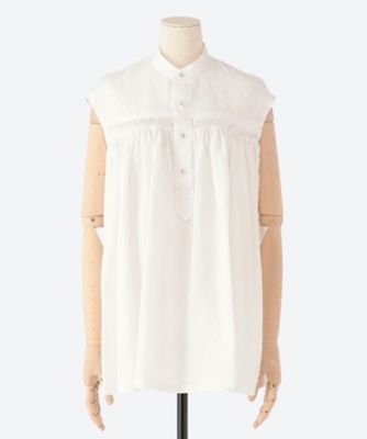 ブラウス　ＬＩＮＥＮ　ＰＩＮＴＵＣＫＥＤ　ＳＬＥＥＶＥＬＥＳＳ　ＳＨＩＲＴ