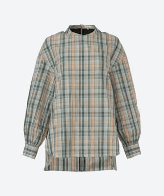 ＜Scye (Women)＞Ｃｈｅｃｋｅｄ　Ｐｏｌｙｅｓｔｅｒ　Ｂａｃｋ　Ｚｉｐ　Ｂｌｏｕｓｅ