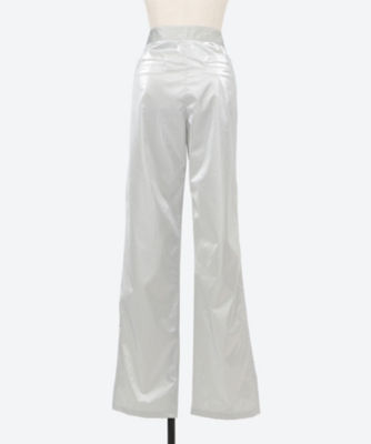 Futuristic Flair Silver Vegan Leather Straight Leg Pants