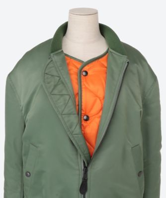 【中古】サイ SCYE Nylon Cotton Twill Layered Bomber Jacket ボンバージャケット ブルゾン 中綿 38 カーキ /ES ジャケット Nylon Cotton Twill Layered