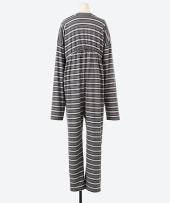SUPER FINE BORDER L／S BABY SUITS