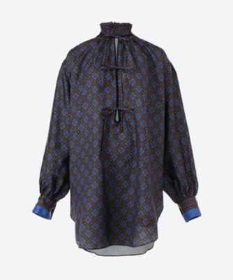 ＜PONTI (Women)＞Ｋｏｍｏｎ　Ｐｒｉｎｔ　Ｓｈｉｒｔ