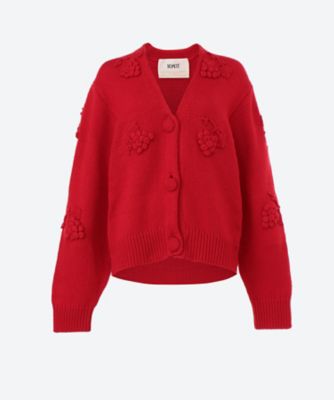 ＜PONTI (Women)＞Ｇｒａｐｅ　Ｍｏｔｉｆ　Ｃａｒｄｉｇａｎ