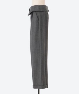 Flannel stripe belted slacks | PHEENY  