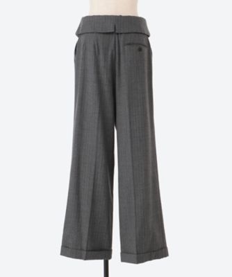 Flannel stripe belted slacks | PHEENY  