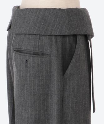 Flannel stripe belted slacks | PHEENY  