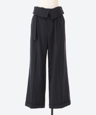 Flannel stripe belted slacks | PHEENY  